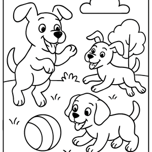 Dogs Playing Ball